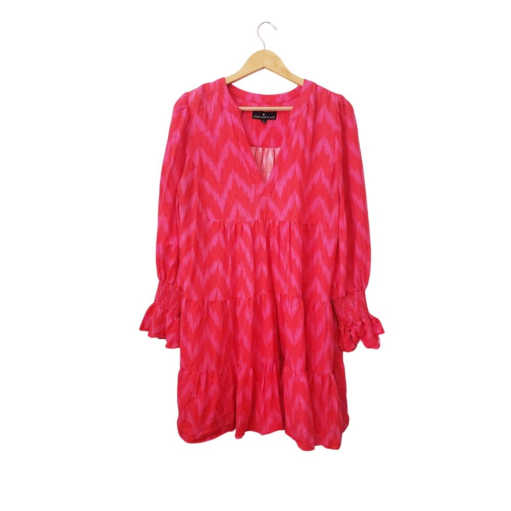 Pomander Place Ikat Kenzo Dress Hot Pink Size Large